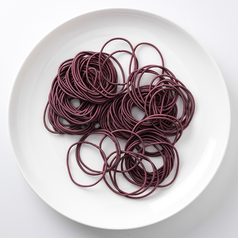 Simple small loop thin high elastic hair rope Purple Big Circle - Shop at LoveMi