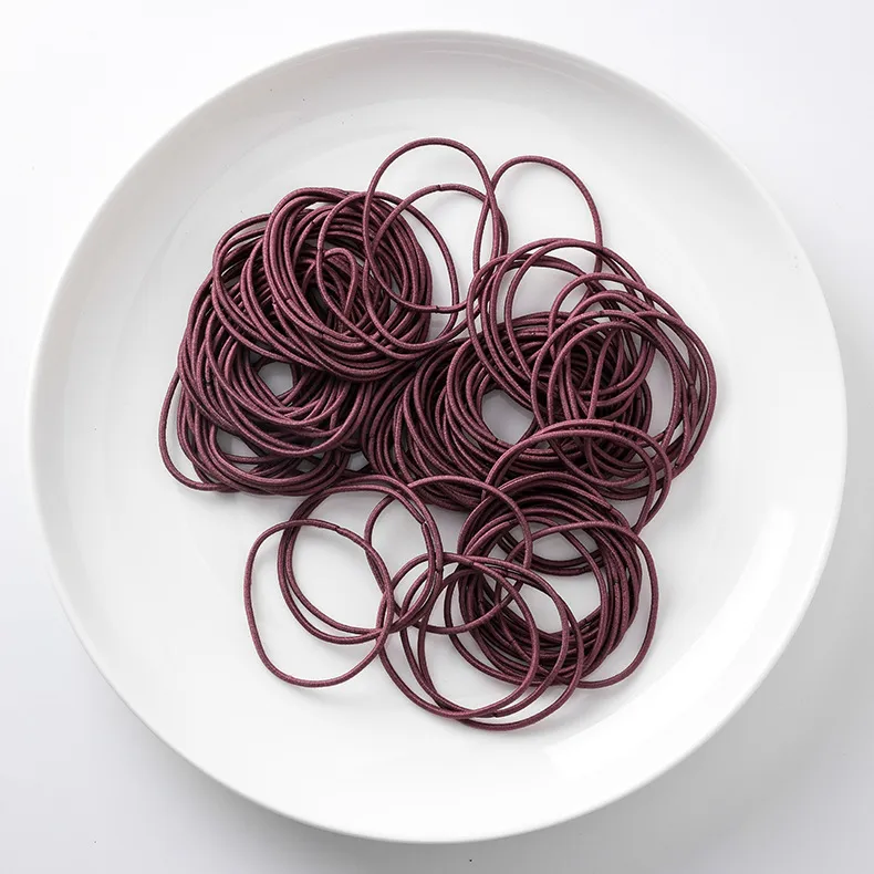 Simple small loop thin high elastic hair rope - Purple Big Circle