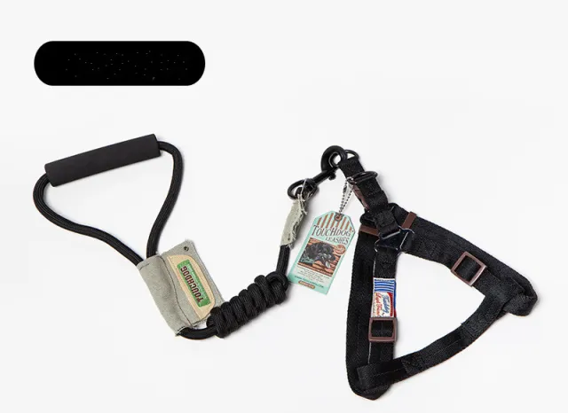 Chest back suit dog leash Black1 - Shop at LoveMi