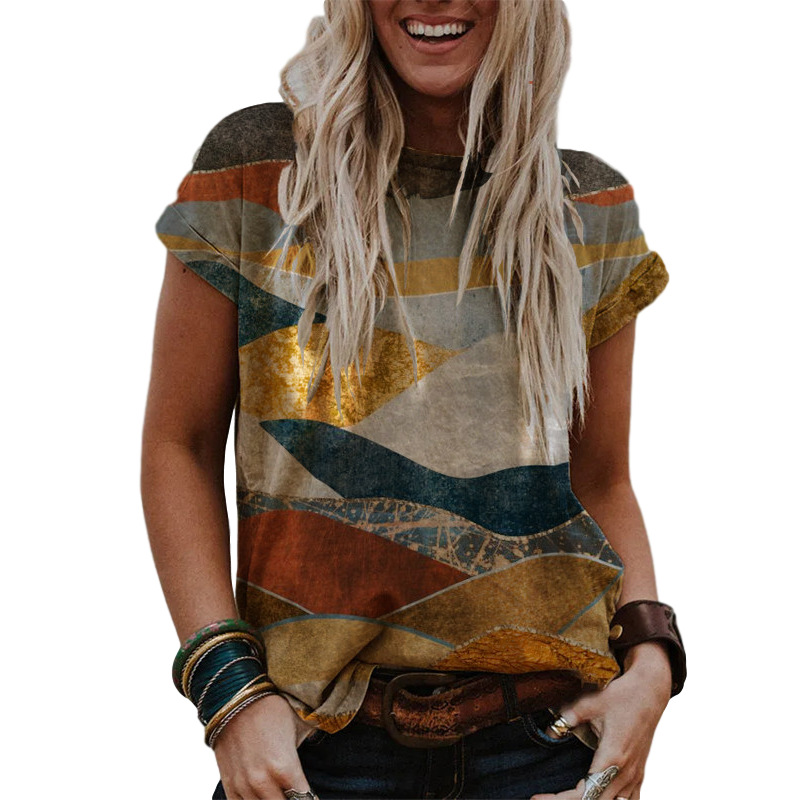 Mountain print short sleeve
