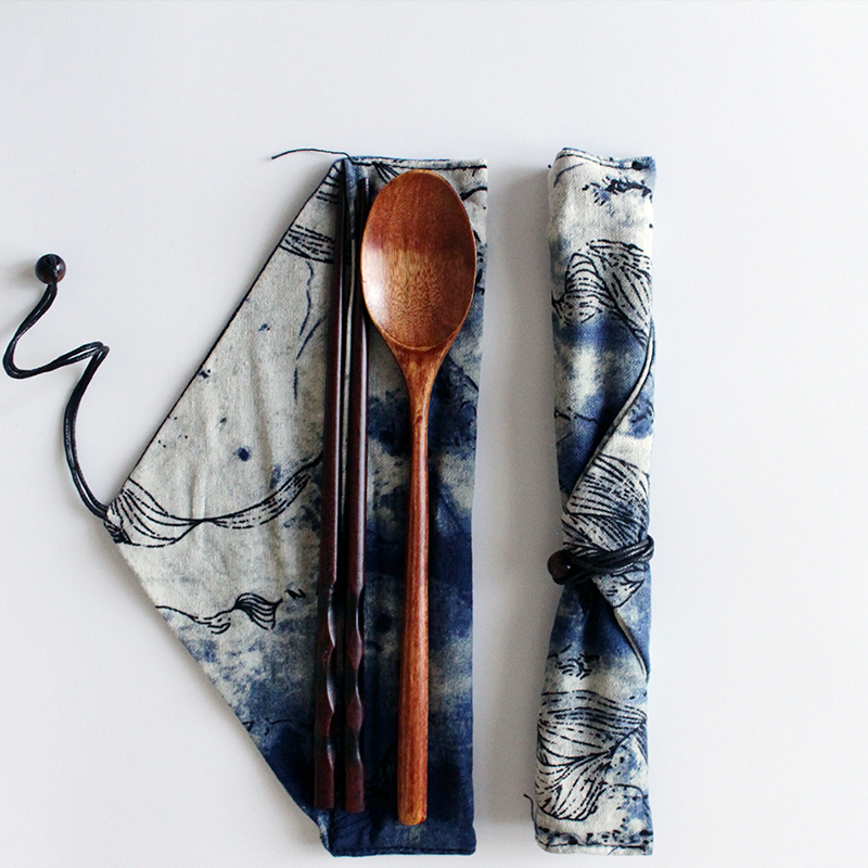 Household solid wood wooden spoon and chopsticks set