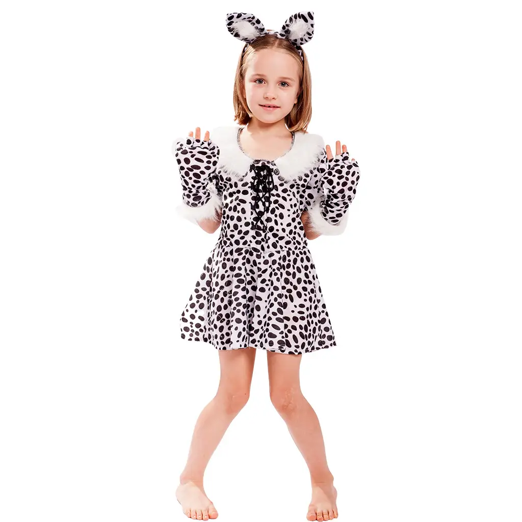 Children's white leopard cosplay costume