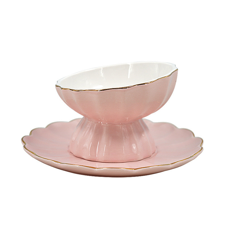 Pink cat bowl