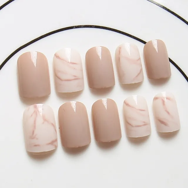 Light khaki smudge false nails Khaki - Shop at LoveMi