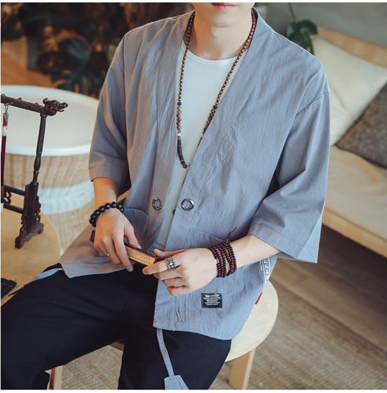 Three-quarter sleeve cardigan Chinese style Tang suit