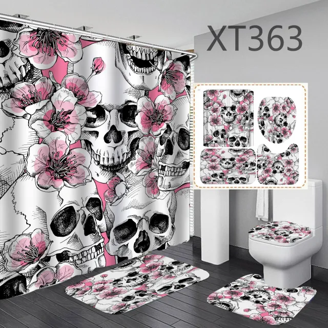 3D digital polyester shower curtain four piece set Xt363 - Shop at LoveMi