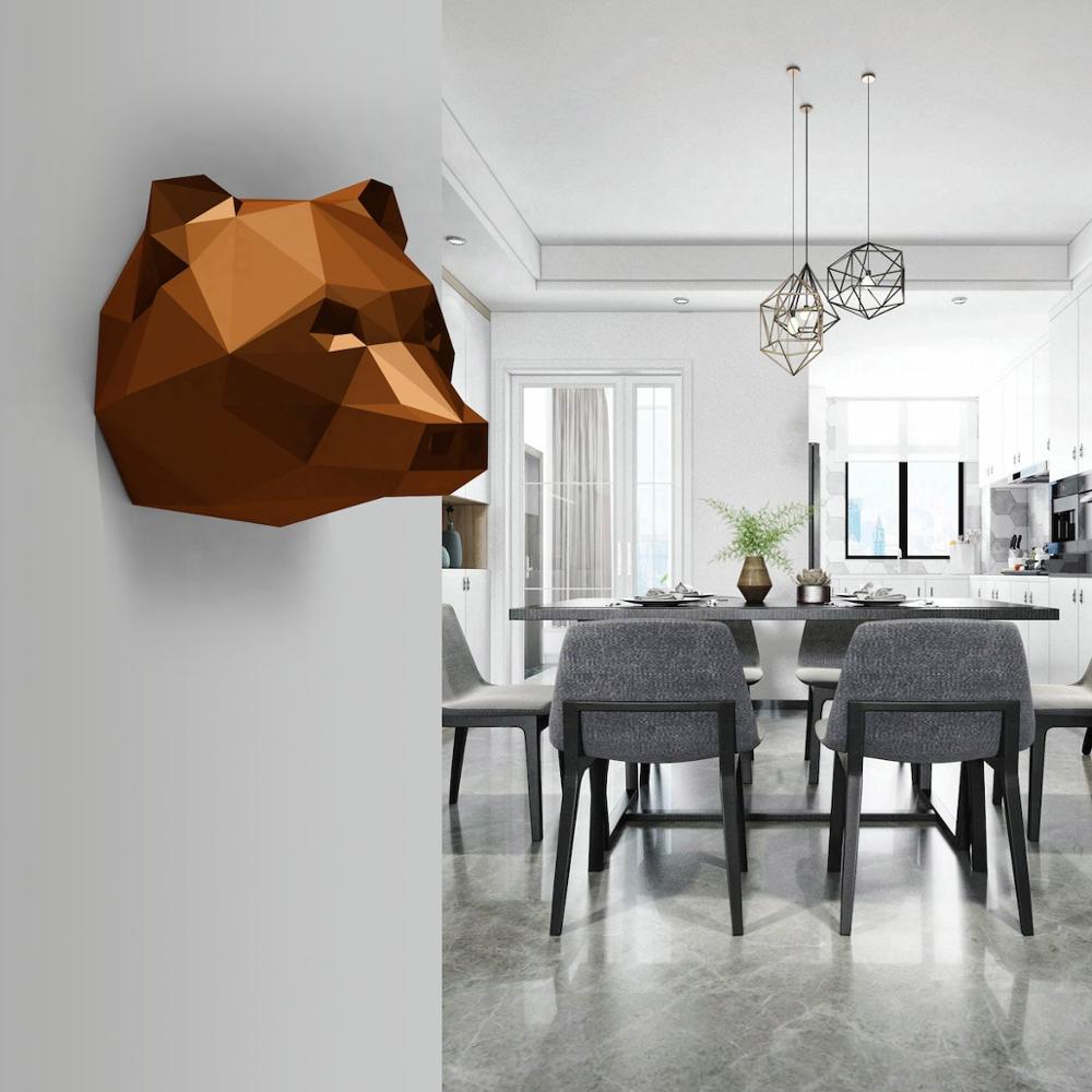 Bear head origami model