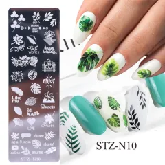 Nail print small long steel plate - 10Style - View 1