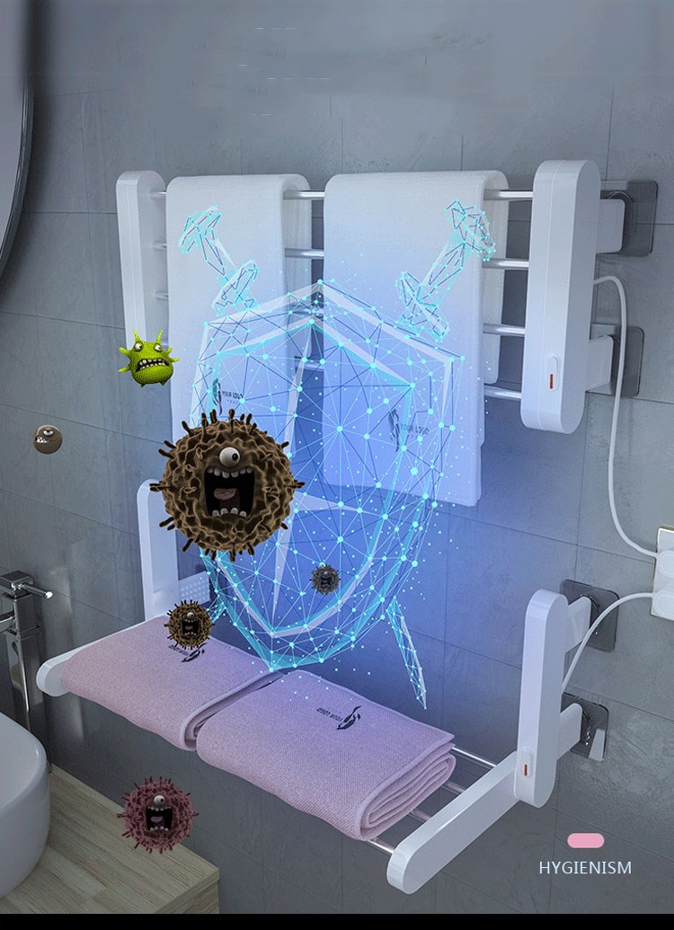 Toilet folding towel rack