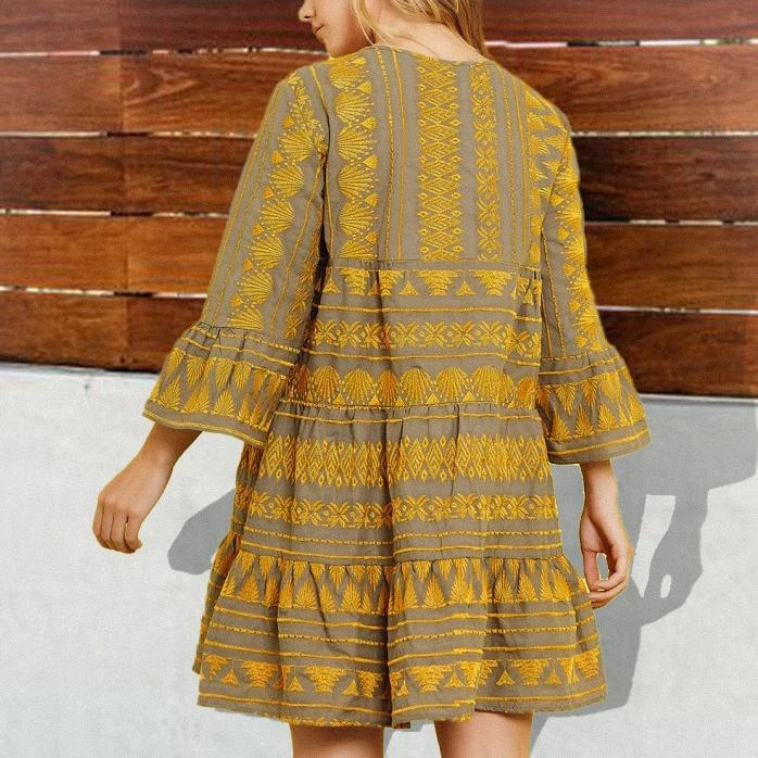 Loose casual flared sleeve dress