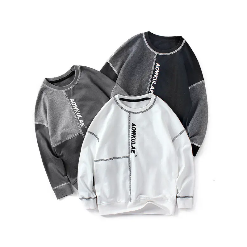 Contrasting Stitching Pullover Boys Sweater