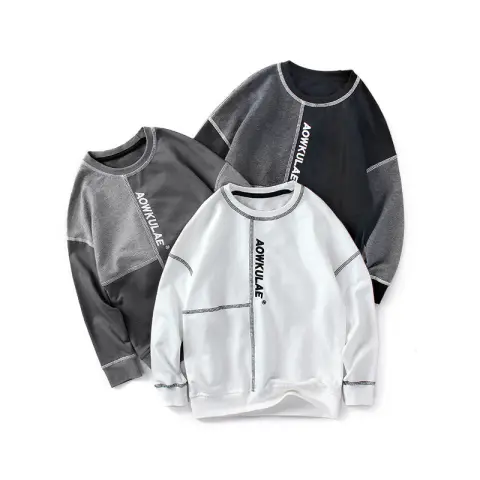 Contrasting Stitching Pullover Boys Sweater