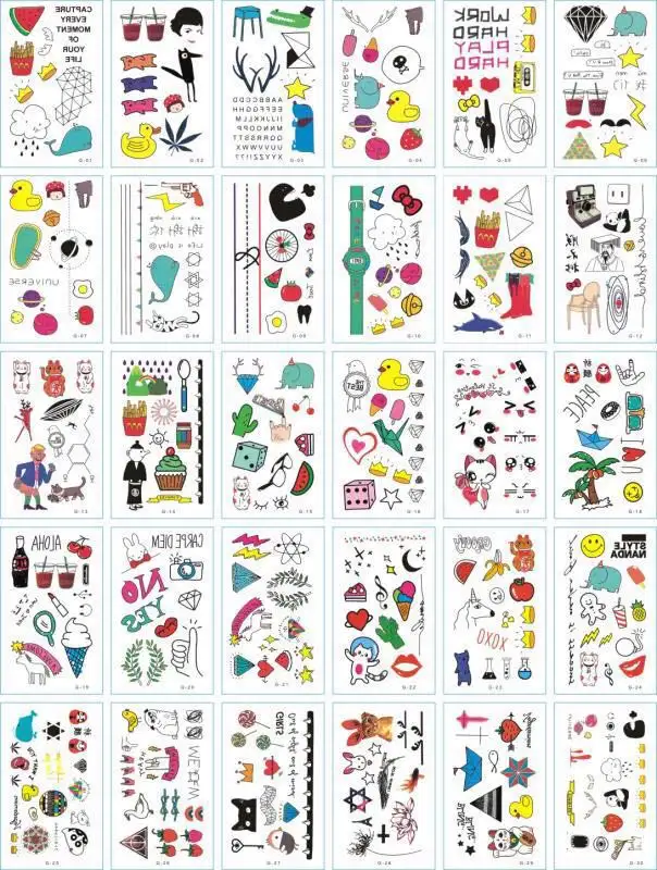A Set of 30 Tattoo Stickers