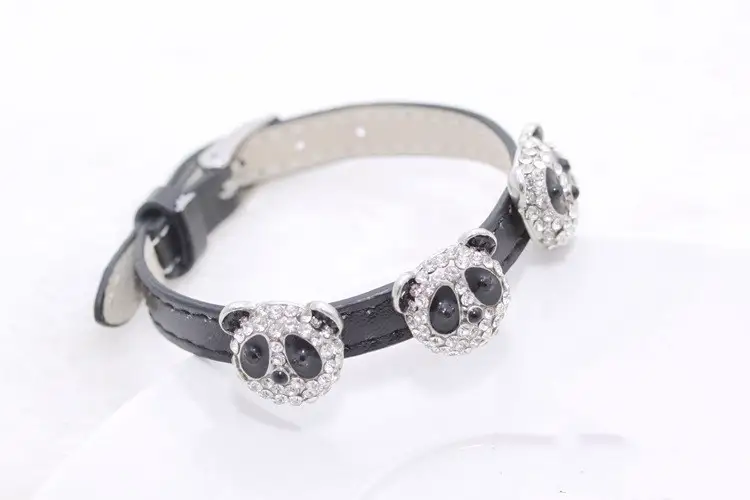 Cute panda leather bracelet