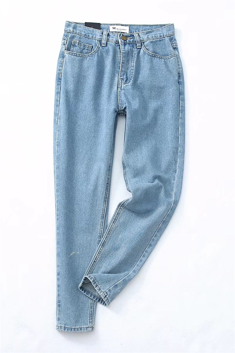 High waist loose fitting harem pants trousers Light Blue - Shop at LoveMi