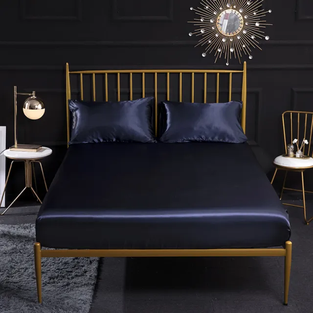 Three piece silk mattress protection cover Royal Blue - Shop at LoveMi