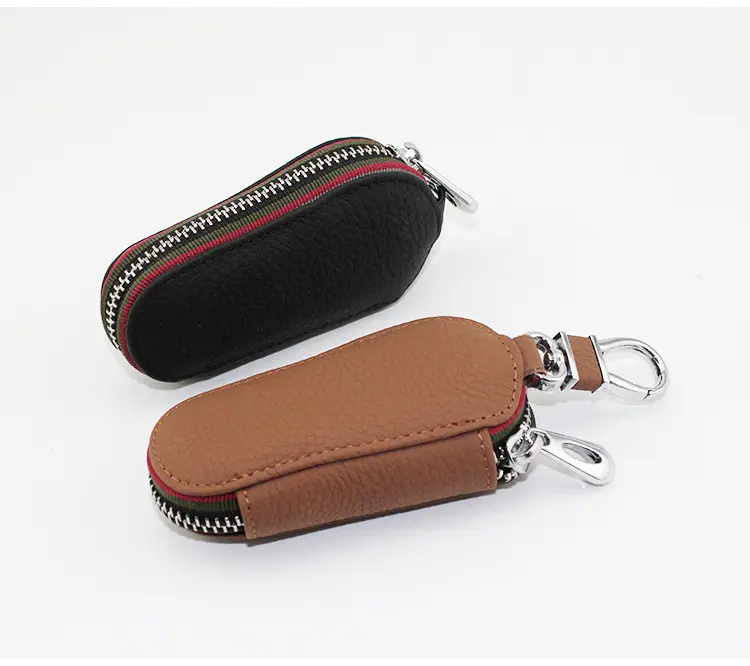 Car key bag universal leather zipper pack