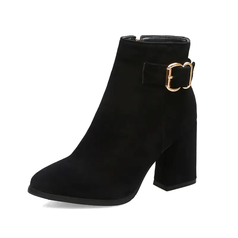 Leopard print chunky heel boots