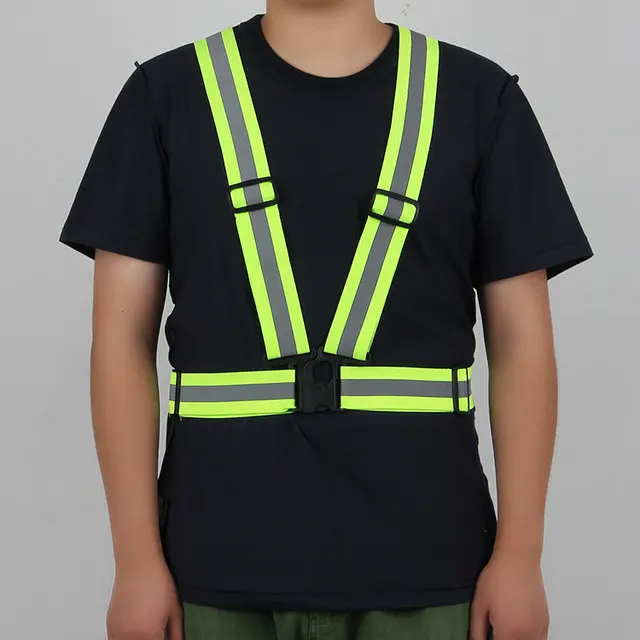 Night Running Cycling Reflective Safety Jacket Breathable High Visibility