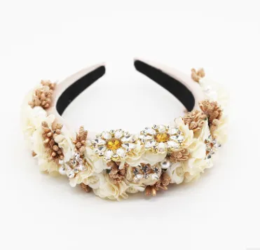 Sponge bridal crystal headband Yellow - Shop at LoveMi