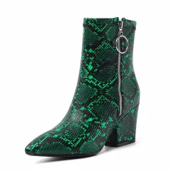 Serpentine ankle boots - Green - View 1