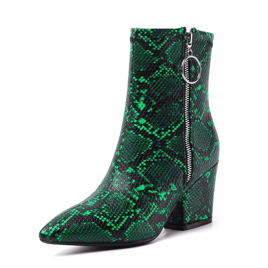 Serpentine ankle boots - Green