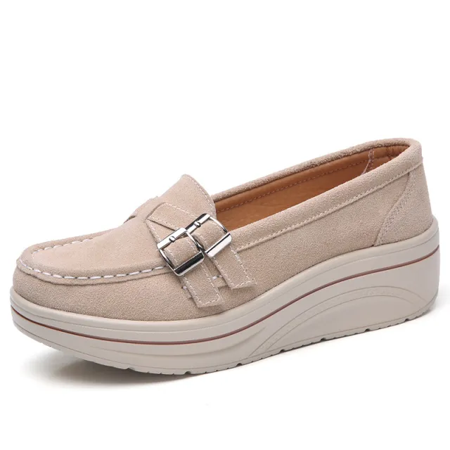 Casual wedge mother shoes Apricot - Shop at LoveMi