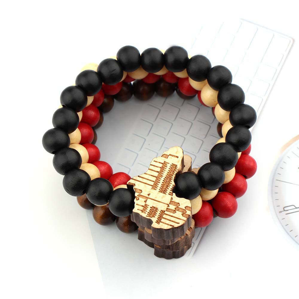 Africa map wooden sign bracelet