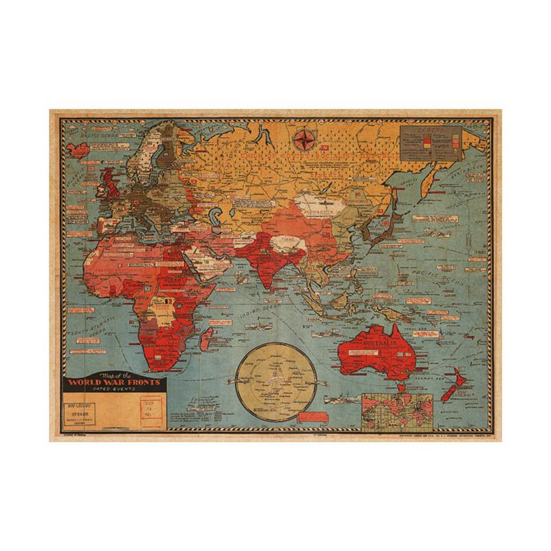 Vintage World Map Poster (70x51.5cm)
