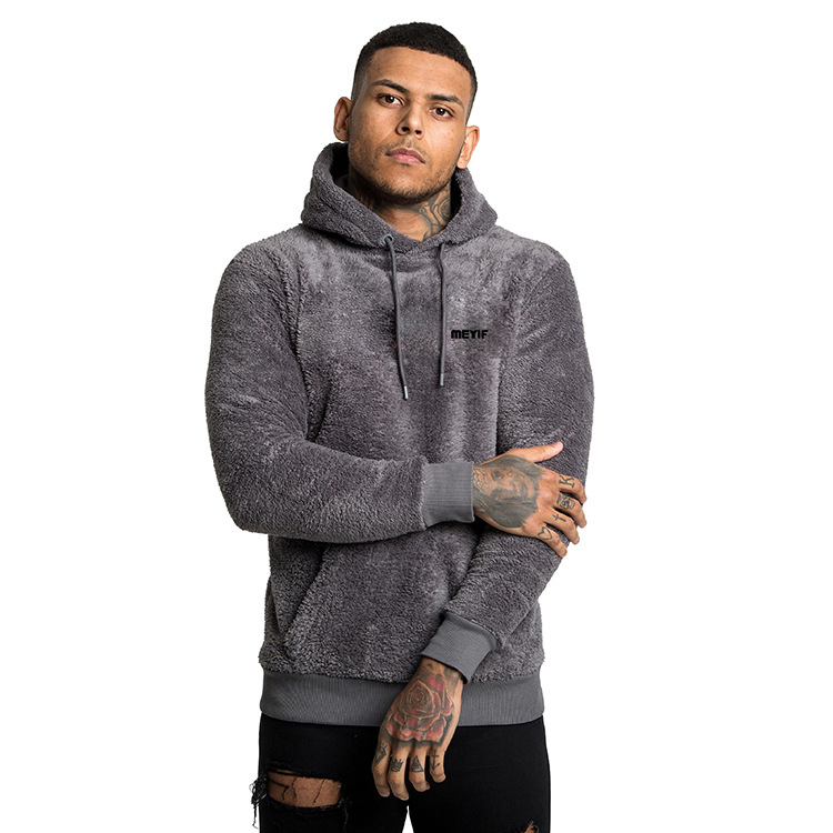 Men's plus velvet padded coat hooded sweater