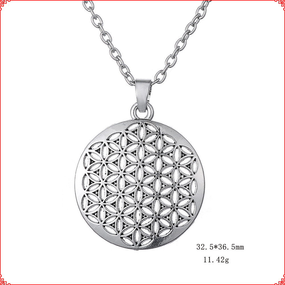 Flower of life life life wheel zinc alloy clavicle Necklace