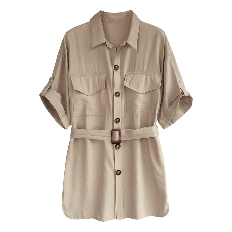 Women's short sleeve mid-length shirt