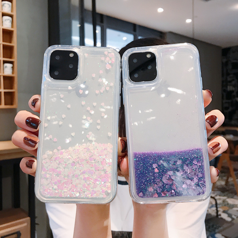 Love quicksand glitter phone case