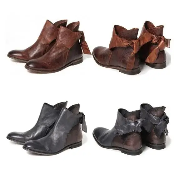 Fish mouth low heel buckle Martin boots
