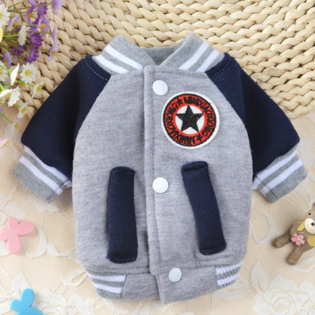 Dog baseball uniform cotton sweater Grey - Shop at LoveMi