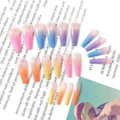 Candy Color Finished Nail Art - Short Hair - View 1
