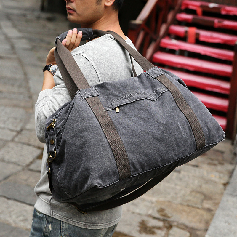 Canvas travel bag large capacity outdoor handbag for men