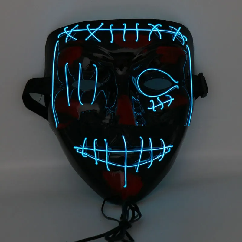 Halloween scary face hood - Blue