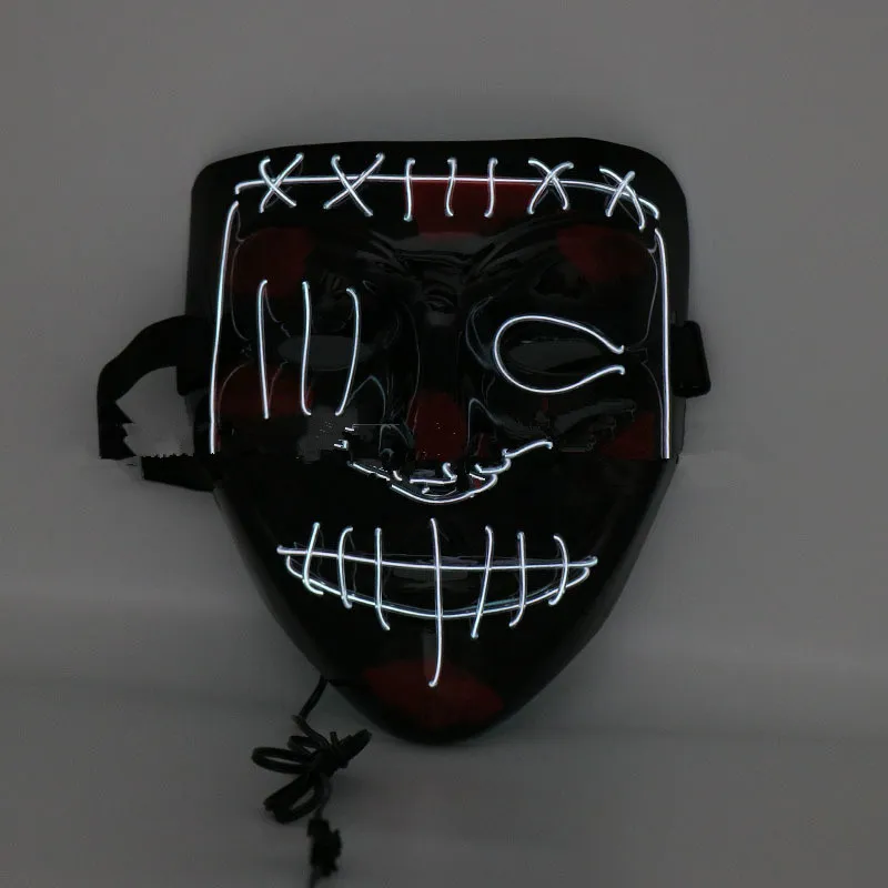 Halloween scary face hood - White