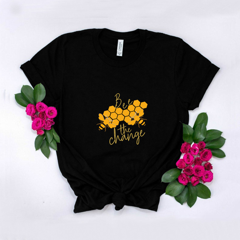 Loose round neck creative giraffe short sleeves