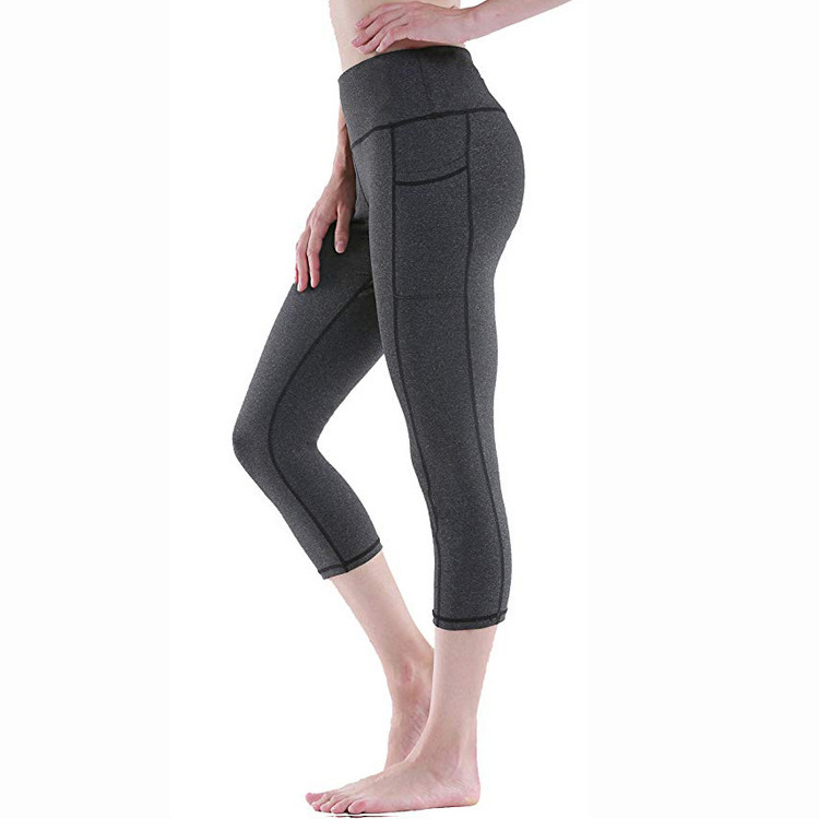 Solid color yoga pants for women with pockets Dark Grey - Shop at LoveMi