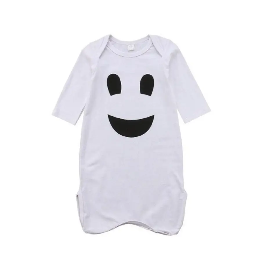 Infant Smiley Face Long Sleeve Crawl Dress for Boys and Girls