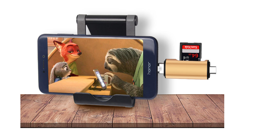 USB mobile phone card reader MICRO TYPE - C triad multi-function aluminum alloy support TF SD OTG foreign trade 3