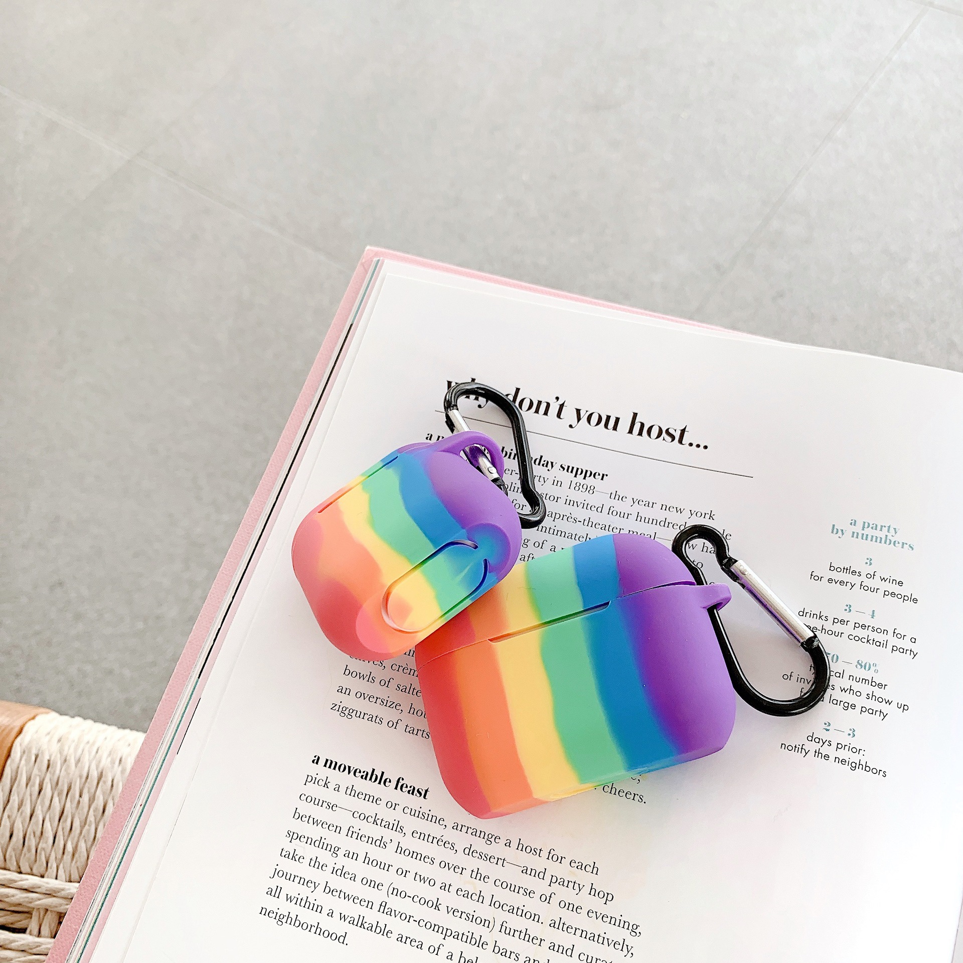 Funda de silicona arcoíris compatible con Apple