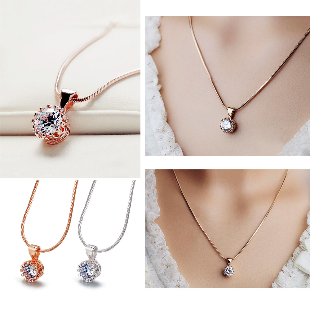 Rose gold and platinum plating pendant necklace