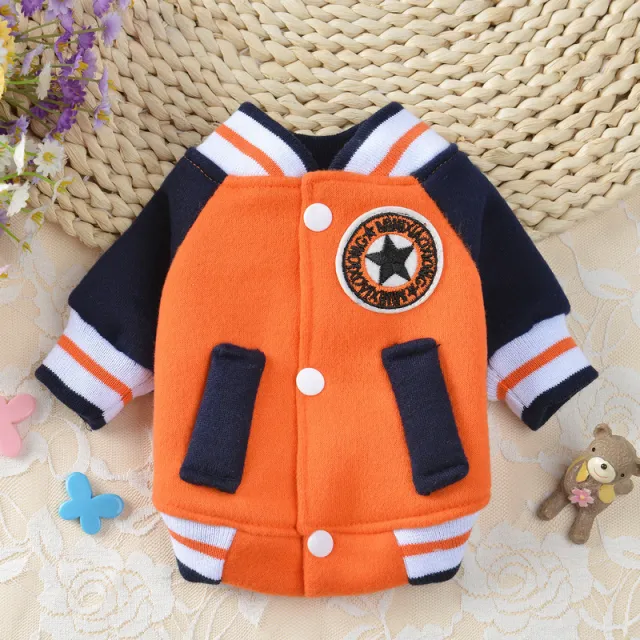 Dog baseball uniform cotton sweater Orange - Shop at LoveMi