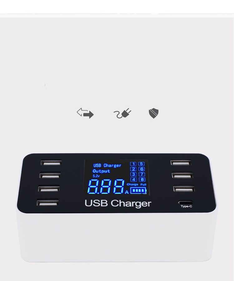 8-port LCD digital display 8-port usb smart charger