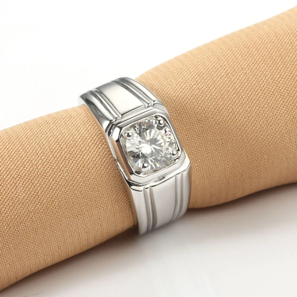 Sterling Silver Gold-plated Mosaite Ring