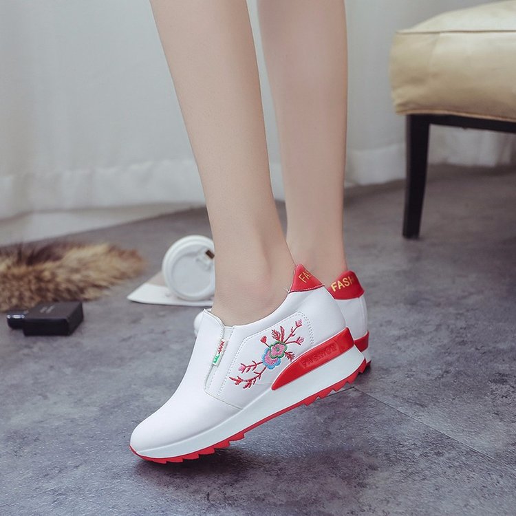 Inner raised platform shoes with round toe caps Red - Shop at LoveMi