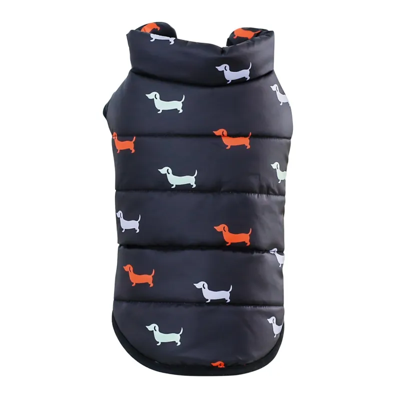 Small and medium pet cotton coat - Black